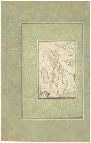 Azadeh jouant de la harpe à dos de chameau (page d'album), image 1/5