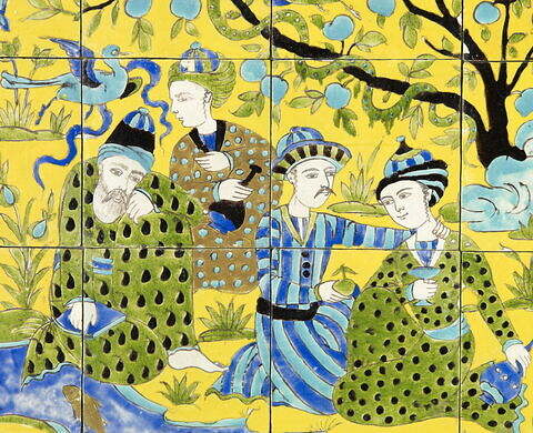 Panneau de revêtement mural : personnages masculins au bord d'un ruisseau
ou : Panneau aux quatre mystiques, image 2/11