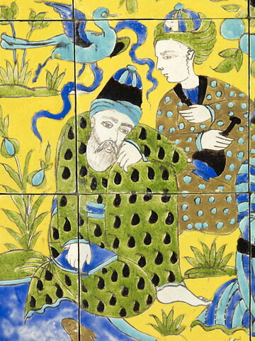 Panneau de revêtement mural : personnages masculins au bord d'un ruisseau
ou : Panneau aux quatre mystiques, image 3/11