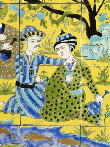 Panneau de revêtement mural : personnages masculins au bord d'un ruisseau
ou : Panneau aux quatre mystiques, image 4/11