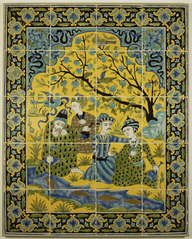 Panneau de revêtement mural : personnages masculins au bord d'un ruisseau
ou : Panneau aux quatre mystiques, image 11/11