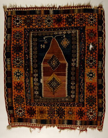 Tapis de prière à décor géométrique (kilim), image 1/1