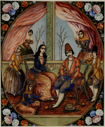 Couple et serviteurs dans un intérieur, image 2/2