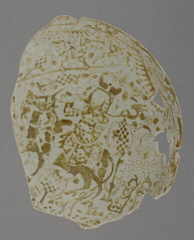 Coupe fragmentaire illustrée d'une scène du Shahnameh : Zahhak et Feridun, image 1/2