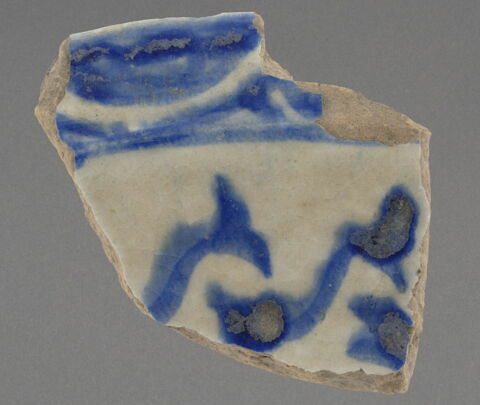 Tesson à décor bleu et blanc, image 1/1