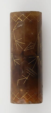 Perle cylindrique perforée à décor végétal stylisé, image 1/1