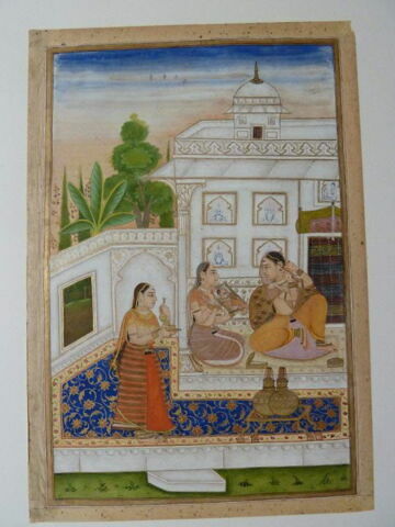 Dame à sa toilette aidée de ses deux servantes, image 1/1