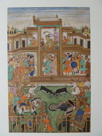 Combat d'antilopes en présence de l'empereur Akbar
