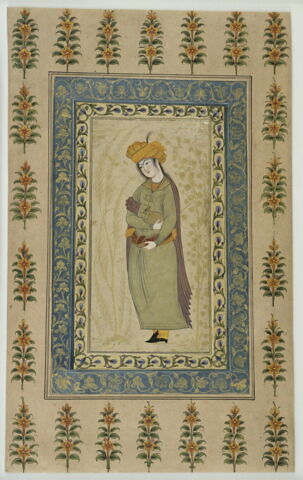 Echanson au turban orange (page d'album) ; revers cartonné, image 10/10