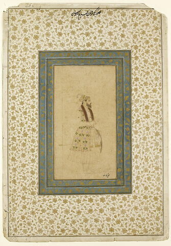 Portrait d'un courtisan moghol (page d'album), image 3/4