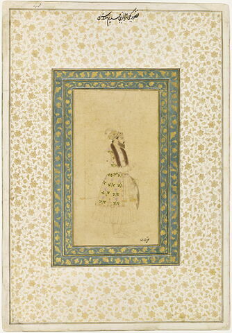 Portrait d'un courtisan moghol (page d'album), image 1/4