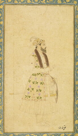 Portrait d'un courtisan moghol (page d'album), image 2/4