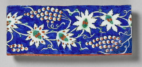 Carreau de bordure à décor de pampres (fragment)