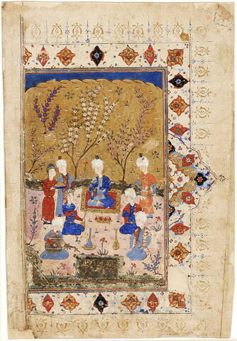Repas princier dans un jardin (page d'un manuscrit non identifié), image 3/3