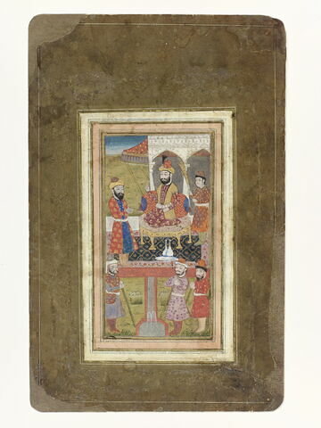 Prince offrant un bijou : Peinture de manuscrit, image 1/2