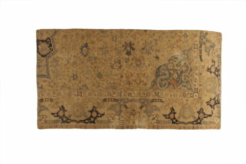 Fragment de tapis à décor de médaillons à bords découpés compris dans des rinceaux, image 1/2