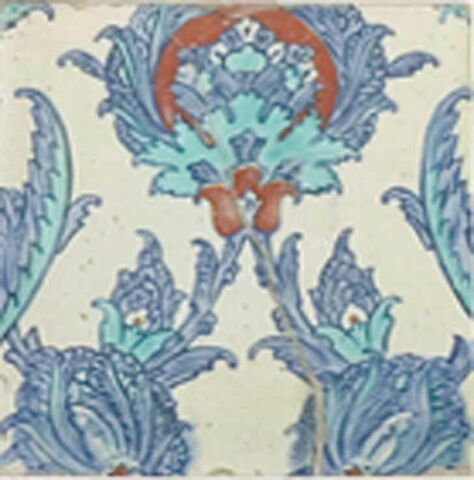 Carreau aux palmettes feuillues et aux mandorles de feuilles hanceri, image 2/2