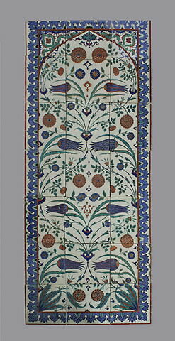 Panneau à décor de tulipes et de roses et aux tiges formant des mandorles, image 2/3