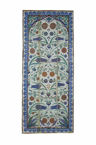 Panneau à décor de tulipes et de roses et aux tiges formant des mandorles, image 3/3