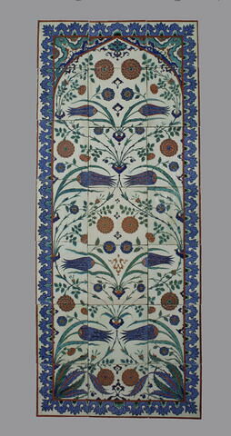 Panneau à décor de tulipes et de roses et aux tiges formant des mandorles, image 2/3