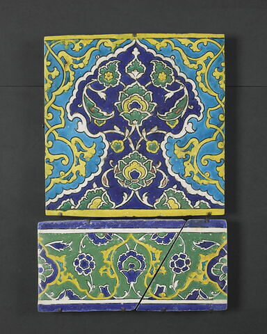 Carreau à frise de lambrequins bleu et turquoise imbriqués, image 2/4