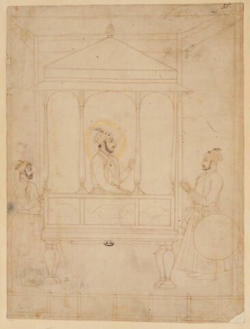 Portrait de Muhammad Shah jeune, face à Najm al-Din Ali Khan, gouverneur de Gwalior