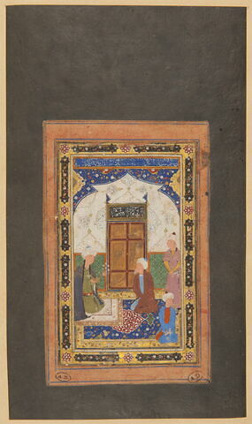 Quatre hommes dans un intérieur (page d'un manuscrit non identifié), image 3/3