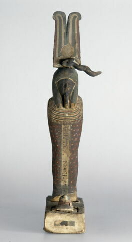 statue de Ptah-Sokar-Osiris ; figurine d'oiseau akhem ; élément momifié