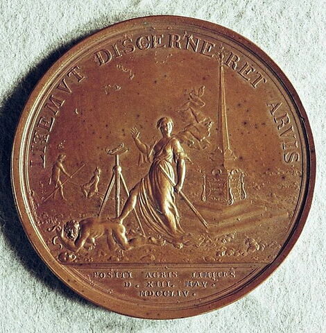 Médaille : Implantation des bornes agraires, 1754., image 1/2