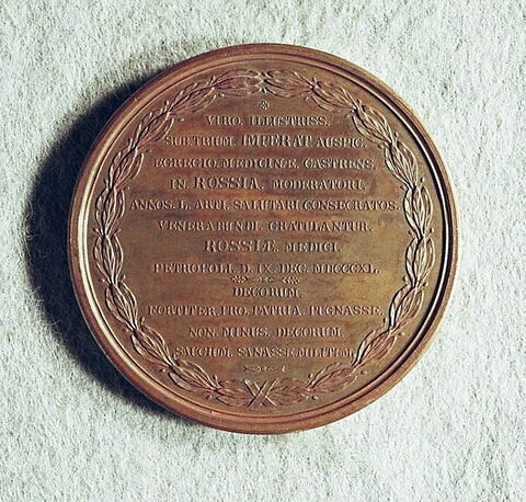 Médaille : Cinquante ans d’exercice du médecin Jean de Busch, 1840.