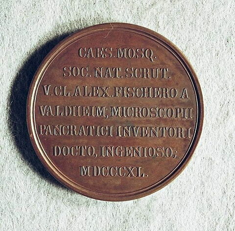 Médaille : Président de la Société d’histoire naturelle Fischer, 1840., image 1/2