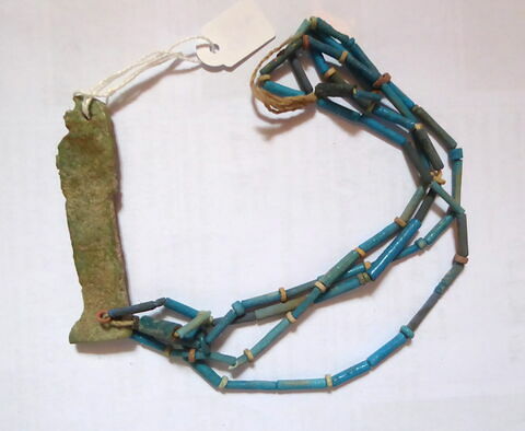 collier à pendentif ; collier à 2 rangs ; perle tubulaire ; amulette, image 1/4
