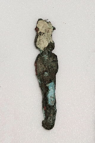 dos, verso, revers, arrière ; détail étiquette ; détail marquage / immatriculation © 2021 Musée du Louvre / Antiquités égyptiennes