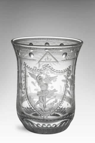 Gobelet de forme tulipe, avec étui