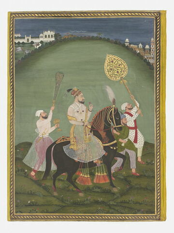 Portrait équestre de Muhammad ʿAdil Shah de Bijapur (page d'album)