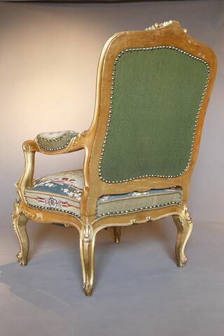 Fauteuil du salon des tapisseries de l'appartement de l'Impératrice aux Tuileries, d'un ensemble de 6 (F 574 C3 à C8), image 2/3