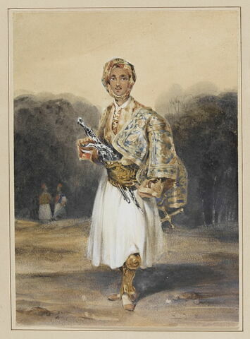 Personnage en costume souliote, portrait présumé du Comte Palatiano, image 1/1