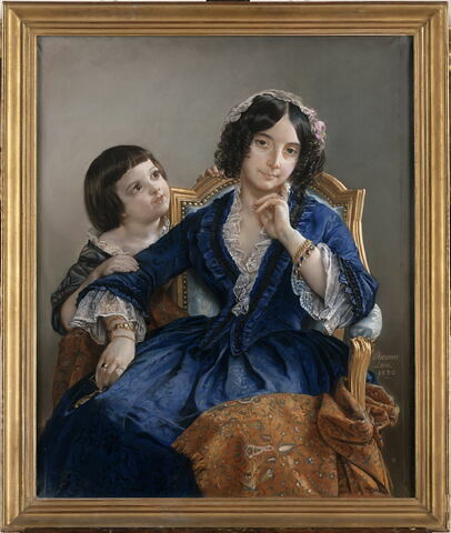 Portrait de Mme Louis-Auguste Bornot avec son fils, Camille