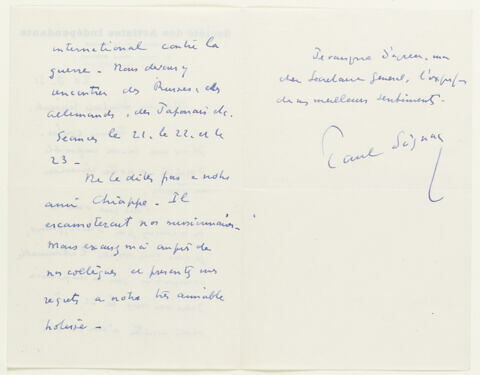 Lettre autographe signée Paul Signac à Jean Sergent, 19 mars, image 2/2