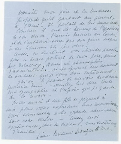 Lettre autographe signée Delacroix à Augustin Varcollier, 20 mai 1840, image 2/2