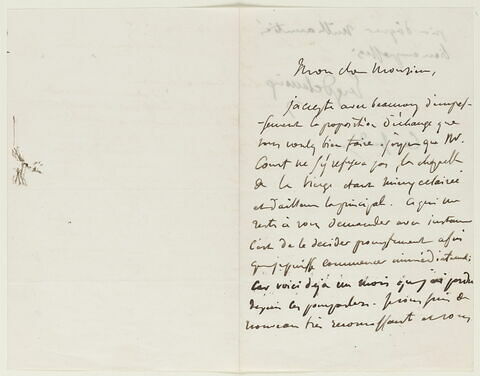 Lettre autographe signée Delacroix à Augustin Varcollier, 
