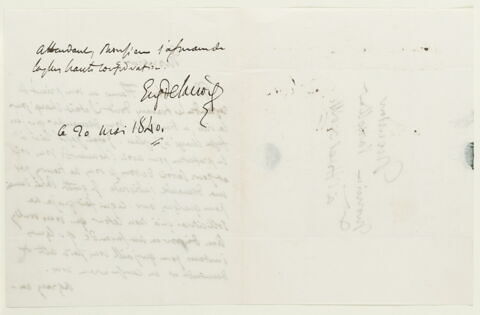 Lettre autographe signée Delacroix à Augustin Varcollier, 6 mai 1842