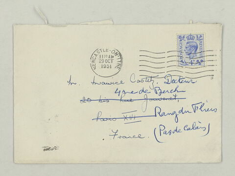 Enveloppe  de LAS ? à Maurice Castetz, 31 août 1951