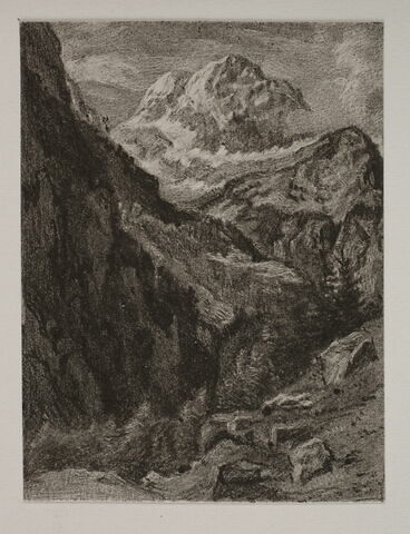 Album du "Voyage en Suisse". 1864, d'après Constant - Paysage de montagne