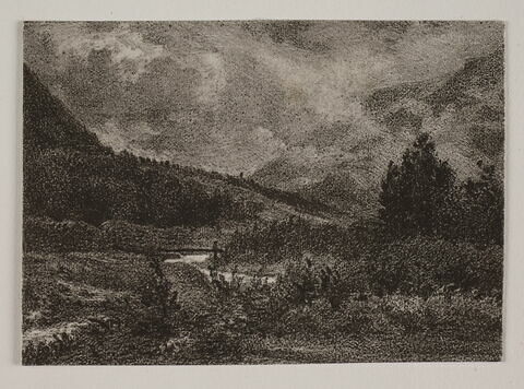 Album du "Voyage en Suisse". 1864, d'après Constant DUTILLEUX- Paysage de montagne. Vallée de Chamonix