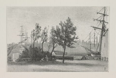 Album du "Voyage en Hollande". 1854, d'après Constant DUTILLEUX-Vue d'Amsterdam prise du port