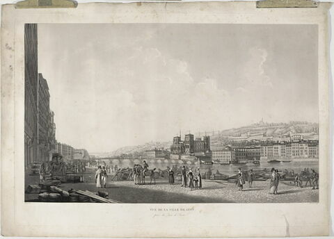 Vue de la ville de Lyon, prise du quai de Saône, d'après Victor Wéry