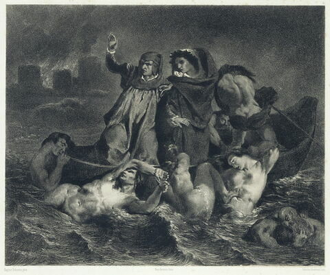 La barque de Dante, d'après Delacroix