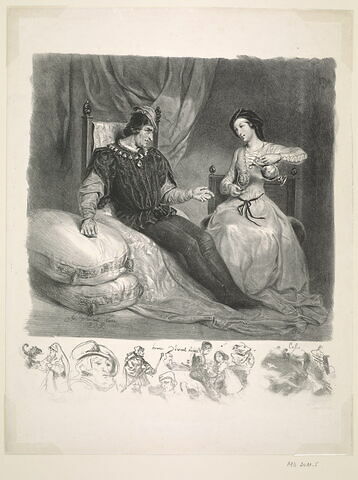Louis XI et Isabelle de Croye, scène de "Quentin Durward"