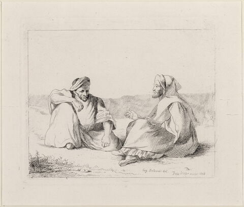 Deux arabes causant, d'après Delacroix, image 1/1